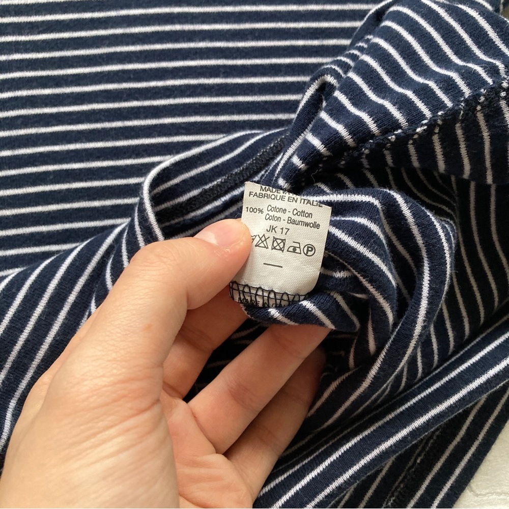 Y2K Brandy Melville Navy & White Striped Baby Tee π¦ - Picture 4 of 4